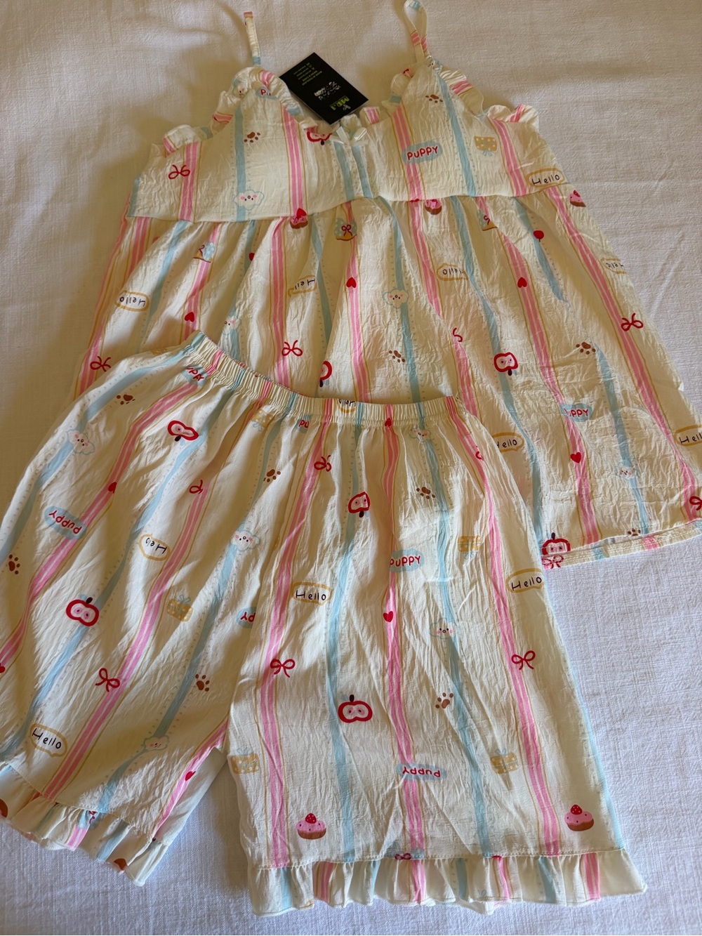 NWT MR.1 Pastel Vertical Striped Pajama Set